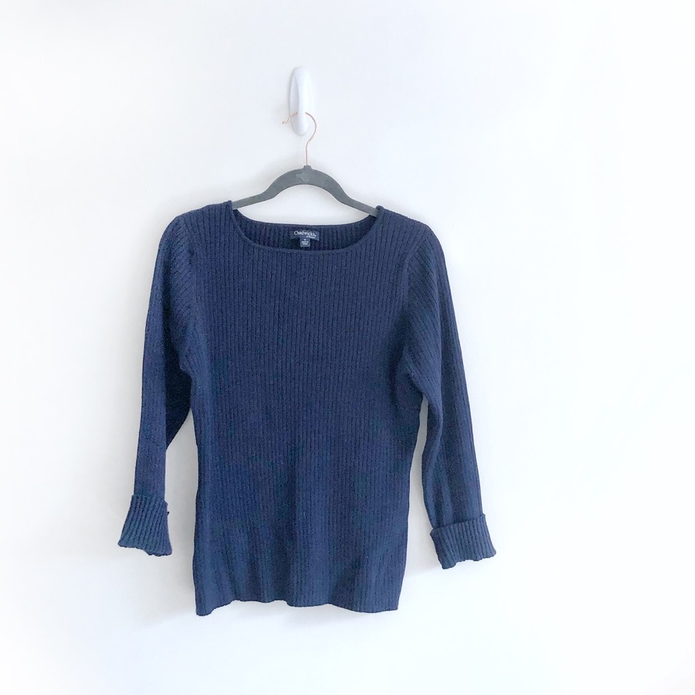 Chadwick’s SZ 1X Navy Ribbed Sweater